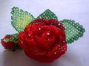  Брошка роза с бутоном